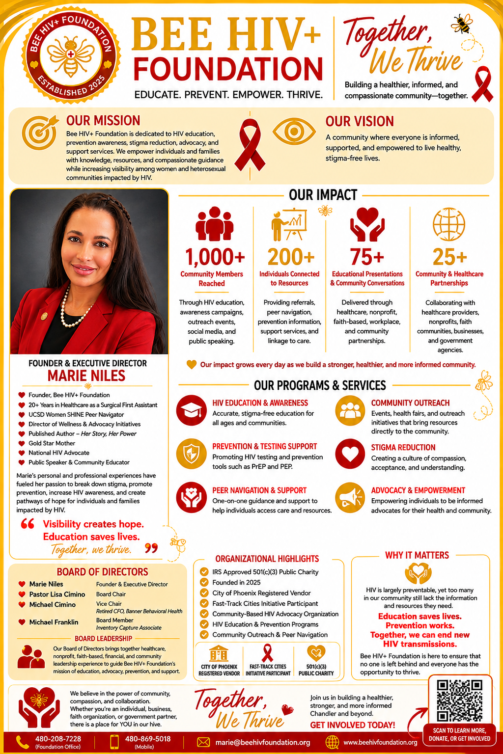 Bee HIV+ Foundation One-Sheet Preview
